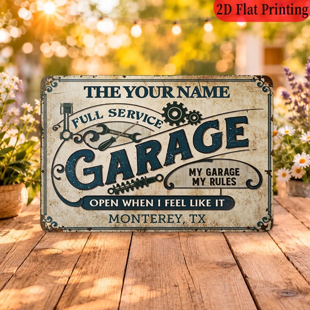 Auto Repair Shop Names - Targa in Latta Personalizzata con NOME,
